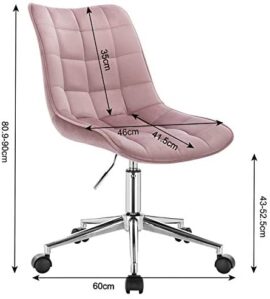 WOLTU BS76rs Chaise de Bureau Tabouret roulettes réglable en Hauteur, Tabouret de Bureau Chaise pivotante en Velours,Rose WOLTU BS76rs Chaise de Bureau Tabouret roulettes réglable en Hauteur, Tabouret de Bureau Chaise pivotante en Velours,Rose 3