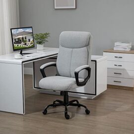 Vinsetto fauteuil de bureau manager réglable pivotant fonction bascule verrouillable lin gris clair Vinsetto fauteuil de bureau manager réglable pivotant fonction bascule verrouillable lin gris clair 2