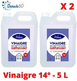 DSTOCK60- 2 BIDONS 5 L DE VINAIGRE BLANC ULTRA PUISSANT 14° (PHEBUS PRODUIT D’ORIGINE GARANTIE) – DÉGRAISSE, DÉTARTRE, DÉSHERBE – MAISON ET JARDINAGE DSTOCK60- 2 BIDONS 5 L DE VINAIGRE BLANC ULTRA PUISSANT 14° (PHEBUS PRODUIT D’ORIGINE GARANTIE) – DÉGRAISSE, DÉTARTRE, DÉSHERBE – MAISON ET JARDINAGE 2