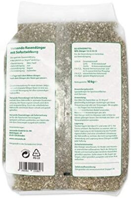 Engrais de printemps pour gazon longue durée versando Fertilisation 10 Kg pour environ 300 m² gazon vert toute l´année – pas de mousse ni de mauvaises herbes, type NPK Engrais de printemps pour gazon longue durée versando Fertilisation 10 Kg pour environ 300 m² gazon vert toute l´année – pas de mousse ni de mauvaises herbes, type NPK 3