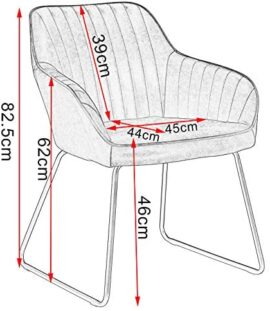 WOLTU BH246bd-2 Chaises de Salle à Manger Lot de 2 Chaise de Cuisine rembourrée en Velours Pieds en métal,Bordeaux WOLTU BH246bd-2 Chaises de Salle à Manger Lot de 2 Chaise de Cuisine rembourrée en Velours Pieds en métal,Bordeaux 3