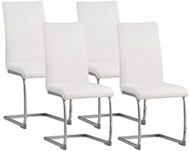 Albatros Chaise Cantilever BURANO Lot de 4 chaises, Blanc, testé par SGS