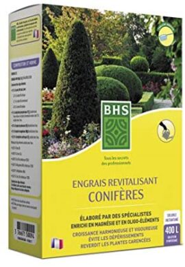 BHS ESRC800 Engrais Revitalisant Coniferes  | 800 g | Soit 400 L | La Potasse Assure Une Coloration Soutenue du Feuillage