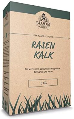 Bloom & Green Calcaire de jardin pour un relâchement durable du sol & structure ramasse-miettes I Charbon acidifié naturel pour augmenter le rendement I Prévient la formation de mousse I 5kg pour 50m²