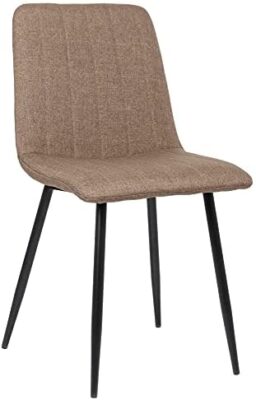 CLP Chaise De Salle A Manger Dijon en Tissu Ou Velours I Chaise avec Surface D'assise Matelassée Pieds en Metal I Charge Max.150 Kg, Couleur:Marron, matière:Tissu