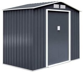 GIANTEX Abri de Jardin en Métal, Cabane de Jardin avec Structure solide,Rangement à Vélos Outils Exterieur 277 x 191 x 192 cm, Noir