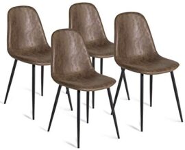 IDMarket - Lot de 4 chaises Vintage Dali Marron pour Salle à Manger