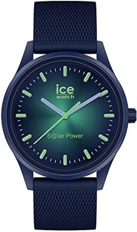 Ice-Watch - ICE Solar Power Borealis - Montre Bleue Mixte avec Bracelet en Silicone - 019032 (Medium)