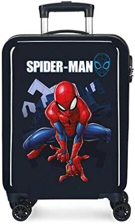 Marvel Spiderman Action Valise Trolley Cabine Bleu 37x55x20 cms Rigide ABS Serrure à combinaison 34L 2,6Kgs 4 roues doubles Bagage à main