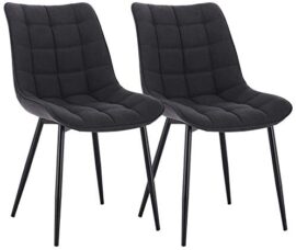 WOLTU BH206dgr-2 Chaise de Salle à Manger Lot de 2 Chaise de Cuisine Assise rembourrée en Lin,Pieds en métal Stable,Gris Foncé WOLTU BH206dgr-2 Chaise de Salle à Manger Lot de 2 Chaise de Cuisine Assise rembourrée en Lin,Pieds en métal Stable,Gris Foncé