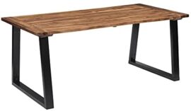 vidaXL Bois d'Acacia Massif Table de Salle à Manger Table de Cuisine Table à Dîner Table de Repas Meuble à Manger Maison Intérieur 180x90 cm