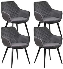 WOLTU 4 X Chaises de Cuisine Design,Chaises de Salle à Manger Assise en Velours Fauteuil Salon,Gris Foncé BH153dgr-4 WOLTU 4 X Chaises de Cuisine Design,Chaises de Salle à Manger Assise en Velours Fauteuil Salon,Gris Foncé BH153dgr-4