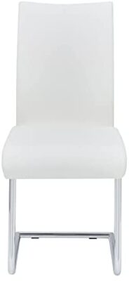 IDIMEX Lot de 4 chaises de Salle à Manger ALADINO piètement chromé revêtement synthétique Blanc IDIMEX Lot de 4 chaises de Salle à Manger ALADINO piètement chromé revêtement synthétique Blanc 2