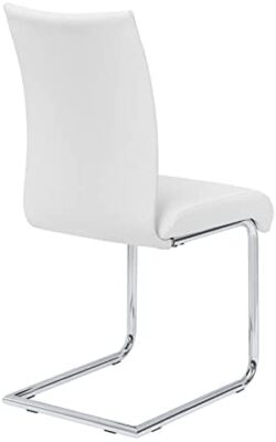 IDIMEX Lot de 4 chaises de Salle à Manger ALADINO piètement chromé revêtement synthétique Blanc IDIMEX Lot de 4 chaises de Salle à Manger ALADINO piètement chromé revêtement synthétique Blanc 4