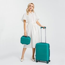 Kono Set de 2 Valises de Voyage Rigide Bagage Cabine à Main 55cm Légere à 4 roulettes avec Serrure TSA + Portable Vanity Case (Turquoise) Kono Set de 2 Valises de Voyage Rigide Bagage Cabine à Main 55cm Légere à 4 roulettes avec Serrure TSA + Portable Vanity Case (Turquoise) 7