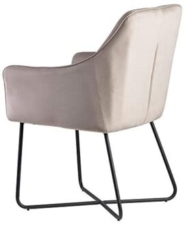 FineBuy Chaise de Salle à Manger Beige Velours/Métal Design Moderne | Chaise Cuisine avec Accoudoir et Dossier | Chaise Rembourrée Capacité de Charge maximale 110 kg FineBuy Chaise de Salle à Manger Beige Velours/Métal Design Moderne | Chaise Cuisine avec Accoudoir et Dossier | Chaise Rembourrée Capacité de Charge maximale 110 kg 6