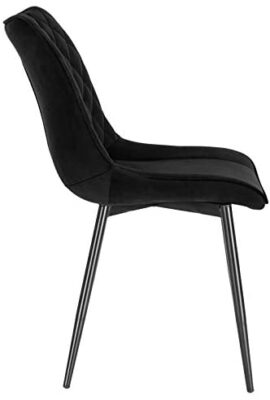 WOLTU 4 Chaises de Salle à Manger en Velours et métal,Chaises de Salon Chaises de Cuisine Noir BH209sz-4 WOLTU 4 Chaises de Salle à Manger en Velours et métal,Chaises de Salon Chaises de Cuisine Noir BH209sz-4 4