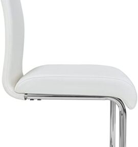 IDIMEX Lot de 4 chaises de Salle à Manger ALADINO piètement chromé revêtement synthétique Blanc IDIMEX Lot de 4 chaises de Salle à Manger ALADINO piètement chromé revêtement synthétique Blanc 5