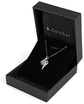 B.Catcher Collier Blanc en Argent 925, Zircone cubique, Diamenté, Cadeau pour la fête des mères Saint-Valentin B.Catcher Collier Blanc en Argent 925, Zircone cubique, Diamenté, Cadeau pour la fête des mères Saint-Valentin 6