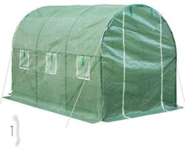 TecTake 402264 Serre Tunnel de Jardin Cadre en Metal PE Plastique, 343x200x200cm, 6 Fenêtres Latérales, Cordons de Serrage et Crochets de Fixation en Métal TecTake 402264 Serre Tunnel de Jardin Cadre en Metal PE Plastique, 343x200x200cm, 6 Fenêtres Latérales, Cordons de Serrage et Crochets de Fixation en Métal 2