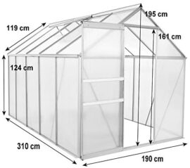 Zelsius Serre en Aluminium pour Le Jardin | 310 x 190 cm | Panneaux de 6 mm | Utilisable Serre à tomates, châssis de Couche et Serre à Plantes (avec Base) Zelsius Serre en Aluminium pour Le Jardin | 310 x 190 cm | Panneaux de 6 mm | Utilisable Serre à tomates, châssis de Couche et Serre à Plantes (avec Base) 3