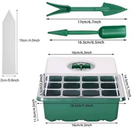 Fuuner Bac à semis, Lot de 12 Plateaux de Germination à 12 cellules Serre Interieur Plateaux de Culture, Serre Intérieure Pépinière Boîte Propagateur Jardin, Bac Culture avec Couvercle et Ventilation Fuuner Bac à semis, Lot de 12 Plateaux de Germination à 12 cellules Serre Interieur Plateaux de Culture, Serre Intérieure Pépinière Boîte Propagateur Jardin, Bac Culture avec Couvercle et Ventilation 2