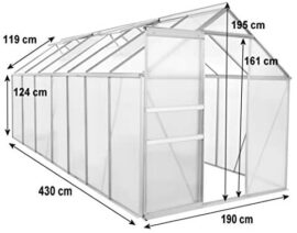 Zelsius Serre en Aluminium pour Le Jardin | 430 x 190 cm | Panneaux de 6 mm | Utilisable Serre à tomates, châssis de Couche et Serre à Plantes (sans Base) Zelsius Serre en Aluminium pour Le Jardin | 430 x 190 cm | Panneaux de 6 mm | Utilisable Serre à tomates, châssis de Couche et Serre à Plantes (sans Base) 3