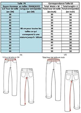 Rayon Hommes Le Regular Pantalon Jean Extensible 5 Poches Coupe Droite Disponible en Grande Taille Attention Taille FRANÇAISE Rayon Hommes Le Regular Pantalon Jean Extensible 5 Poches Coupe Droite Disponible en Grande Taille Attention Taille FRANÇAISE 5