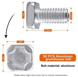 Kit de réparation de serre, 80 clips de vitrage avec clips métalliques, 50 écrous de serre en aluminium et 50 boulons en aluminium pour serre en aluminium, 50 clips de chevauchement en Z Kit de réparation de serre, 80 clips de vitrage avec clips métalliques, 50 écrous de serre en aluminium et 50 boulons en aluminium pour serre en aluminium, 50 clips de chevauchement en Z 4