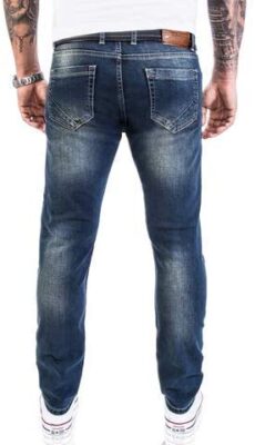 Jeans Rock Rock Designer Designer pour Hommes Jeans Stretch Slim Fit Coupe Slim [RC-2117 – Bleu Vintage – W38 L36] Jeans Rock Rock Designer Designer pour Hommes Jeans Stretch Slim Fit Coupe Slim [RC-2117 – Bleu Vintage – W38 L36] 3