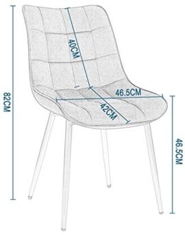 EUGAD 0671BY-6 Chaise de Salle à Manger Lot de 6 Faites de Velours et métal,Chaise de Cuisine Chaise de Salon Gris EUGAD 0671BY-6 Chaise de Salle à Manger Lot de 6 Faites de Velours et métal,Chaise de Cuisine Chaise de Salon Gris 3