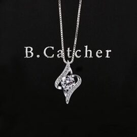 B.Catcher Collier Blanc en Argent 925, Zircone cubique, Diamenté, Cadeau pour la fête des mères Saint-Valentin B.Catcher Collier Blanc en Argent 925, Zircone cubique, Diamenté, Cadeau pour la fête des mères Saint-Valentin 4