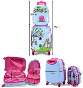 COSTWAY Valise Enfant à roulettes 16”+ Sac à Dos 12” Multi-Modèle Ensemble de Bagage pour Enfants (B) COSTWAY Valise Enfant à roulettes 16”+ Sac à Dos 12” Multi-Modèle Ensemble de Bagage pour Enfants (B) 6