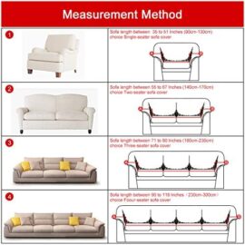 ele ELEOPTION Lot de 2 Housses de canapé 3 Places/Elastic Stretch/pour canapés en L/Comprend 2 Housses de Coussin Gris Argent ele ELEOPTION Lot de 2 Housses de canapé 3 Places/Elastic Stretch/pour canapés en L/Comprend 2 Housses de Coussin Gris Argent 8