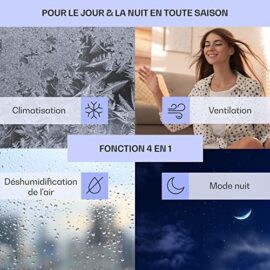 KLARSTEIN Climatiseur Mobile, climatiseur 4 en 1 pour la Maison et Le Bureau, Mode Nuit, déshumidificateur et Ventilateur, Mini climatiseur à Faible consommation, climatiseur Portable, 7000 BTU, Noir KLARSTEIN Climatiseur Mobile, climatiseur 4 en 1 pour la Maison et Le Bureau, Mode Nuit, déshumidificateur et Ventilateur, Mini climatiseur à Faible consommation, climatiseur Portable, 7000 BTU, Noir 2