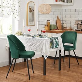 SONGMICS Lot de 2 Chaises de Salle à Manger, Chaise de Loisirs Moderne en Velours, Chaise de Cuisine rembourrée avec Pieds en métal, pour Salon, Vert LDC81GN SONGMICS Lot de 2 Chaises de Salle à Manger, Chaise de Loisirs Moderne en Velours, Chaise de Cuisine rembourrée avec Pieds en métal, pour Salon, Vert LDC81GN 3