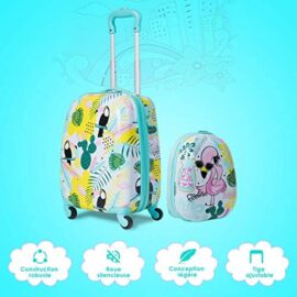 COSTWAY Valise Enfant à roulettes Bagage 16”+ Sac à Dos 12”Bagage à Main avec Motif pour Enfant (Modèle B) COSTWAY Valise Enfant à roulettes Bagage 16”+ Sac à Dos 12”Bagage à Main avec Motif pour Enfant (Modèle B) 4