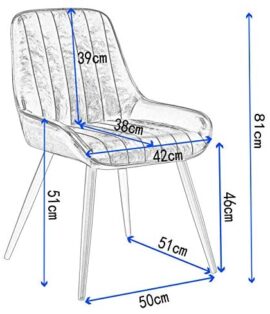 Lestarain Chaises de Salle à Manger Lot de 4 avec Dossier,Chaise de Cuisine Chaise de Salon Fauteuil Chaise Velours avec Pieds en Métal,Gris foncé Lestarain Chaises de Salle à Manger Lot de 4 avec Dossier,Chaise de Cuisine Chaise de Salon Fauteuil Chaise Velours avec Pieds en Métal,Gris foncé 7