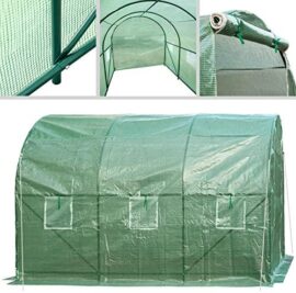 TecTake 402264 Serre Tunnel de Jardin Cadre en Metal PE Plastique, 343x200x200cm, 6 Fenêtres Latérales, Cordons de Serrage et Crochets de Fixation en Métal TecTake 402264 Serre Tunnel de Jardin Cadre en Metal PE Plastique, 343x200x200cm, 6 Fenêtres Latérales, Cordons de Serrage et Crochets de Fixation en Métal 5