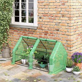 Outsunny Mini Serre de Jardin Serre à tomates dim. 180L x 90l x 90H cm Acier PE Haute densité 140 g/m² Anti-UV 2 fenêtres zippées enroulables Vert Outsunny Mini Serre de Jardin Serre à tomates dim. 180L x 90l x 90H cm Acier PE Haute densité 140 g/m² Anti-UV 2 fenêtres zippées enroulables Vert 4