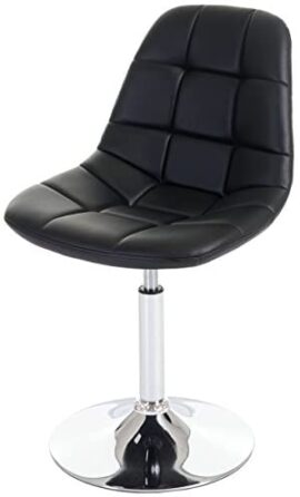 Chaise de Salle à  Manger HWC-A60, Chaise pivotante, Design rétro – Similicuir Noir, Pied chromé Chaise de Salle à  Manger HWC-A60, Chaise pivotante, Design rétro – Similicuir Noir, Pied chromé