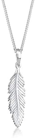 Elli Collier Femme Pendentif Plume Tendance en Argent Sterling 925 Elli Collier Femme Pendentif Plume Tendance en Argent Sterling 925