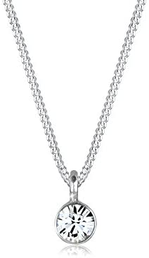 Elli Collier Femme Pendentif Solitaire de Base avec Cristaux en Argent Sterling 925 Elli Collier Femme Pendentif Solitaire de Base avec Cristaux en Argent Sterling 925