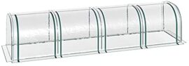 HOMCOM Serre de Jardin Tunnel 4L x 1l x 0,8H m 4 Portes zippées bâche PVC Transparent métal époxy Vert