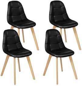 IDMarket – Lot de 4 chaises Gaby Noires en PU pour Salle à Manger IDMarket – Lot de 4 chaises Gaby Noires en PU pour Salle à Manger