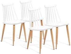 IDMarket – Lot de 4 chaises Lily Blanches pour Salle à Manger IDMarket – Lot de 4 chaises Lily Blanches pour Salle à Manger