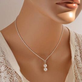 Jovono Boho Colliers avec collier de collier de couches de pendentifs simples et de perles pour femmes et filles (Argent)