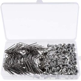 Kit de réparation de serre, 80 clips de vitrage avec clips métalliques, 50 écrous de serre en aluminium et 50 boulons en aluminium pour serre en aluminium, 50 clips de chevauchement en Z Kit de réparation de serre, 80 clips de vitrage avec clips métalliques, 50 écrous de serre en aluminium et 50 boulons en aluminium pour serre en aluminium, 50 clips de chevauchement en Z