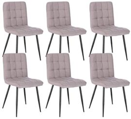 Lestarain Lot de 6 Chaises de Salle à Manger Rétro Chaises de Cuisine Chaises de Salon Rembourrée en Lin,Pied en métal,Chaises avec Dossier Gris Clair Lestarain Lot de 6 Chaises de Salle à Manger Rétro Chaises de Cuisine Chaises de Salon Rembourrée en Lin,Pied en métal,Chaises avec Dossier Gris Clair