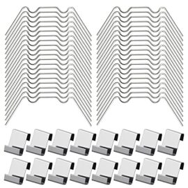 MUSEDAY 100Pcs Clips de Vitrage pour Serre Inclure 50Type W Serre Pinces en Acier Inoxydable et 50 Clips de Type Z pour Vitre de Serre